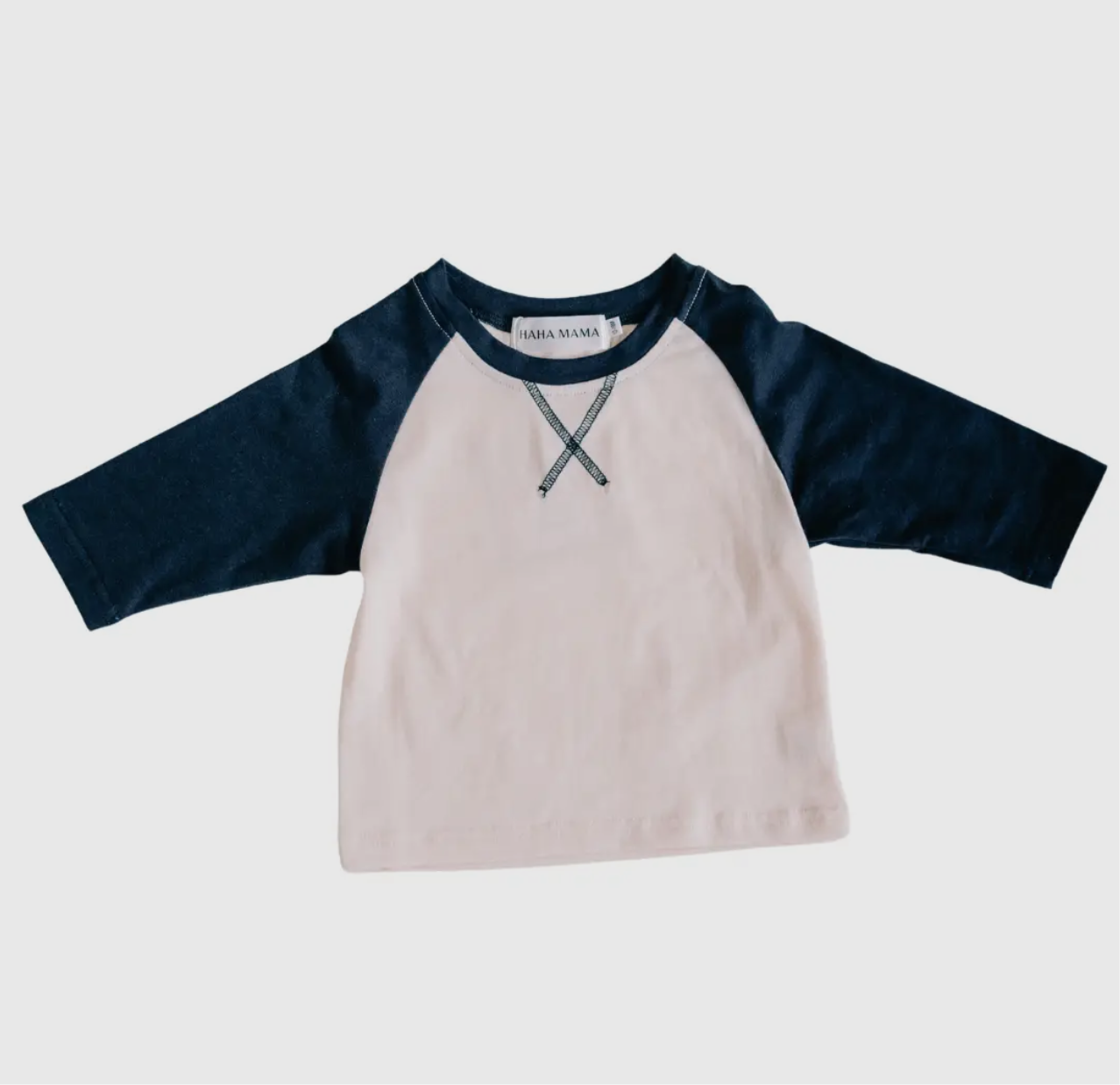 Raglan Baseball Tee- Navy