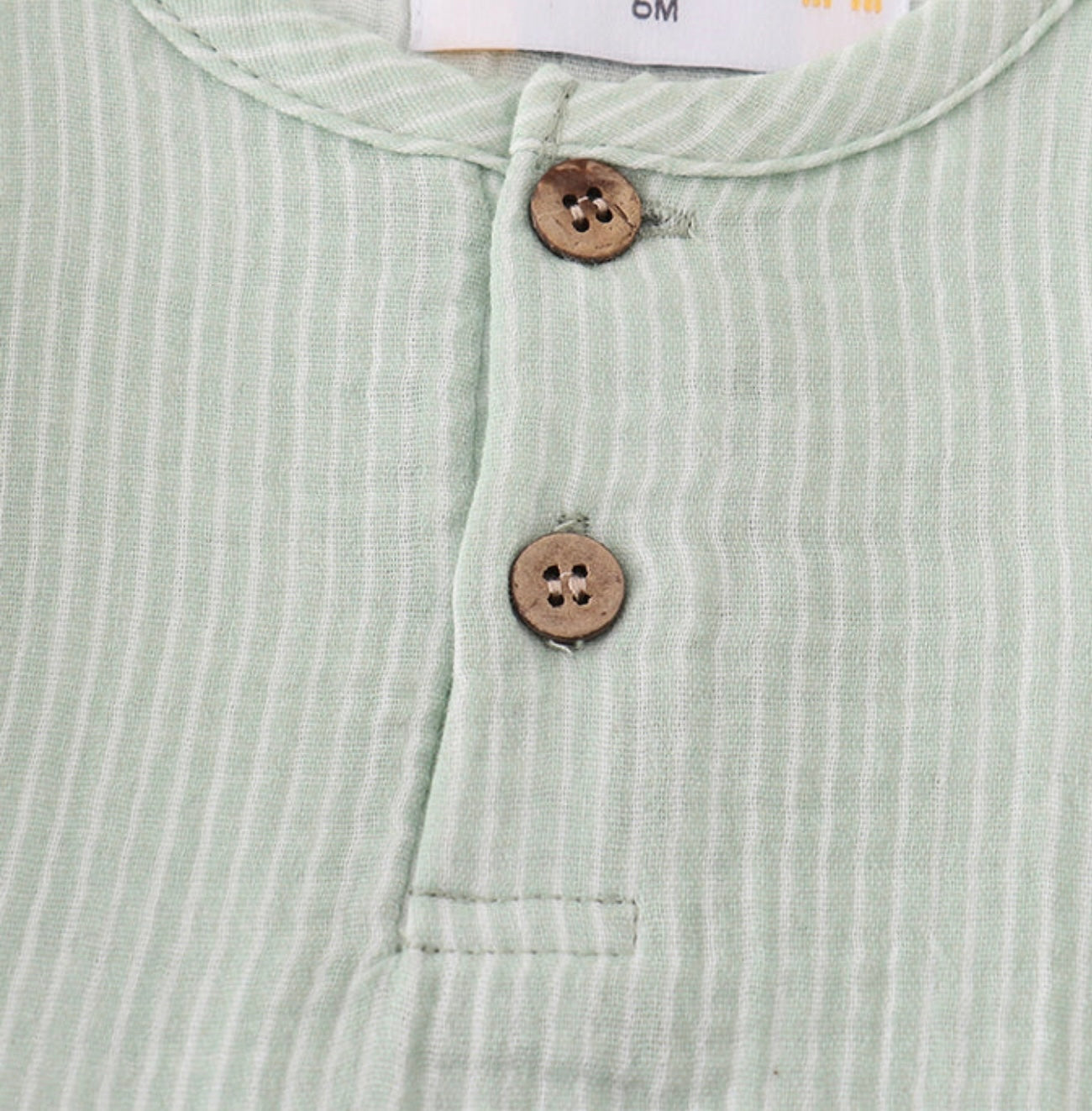 Sage Muslin Boy Striped Romper