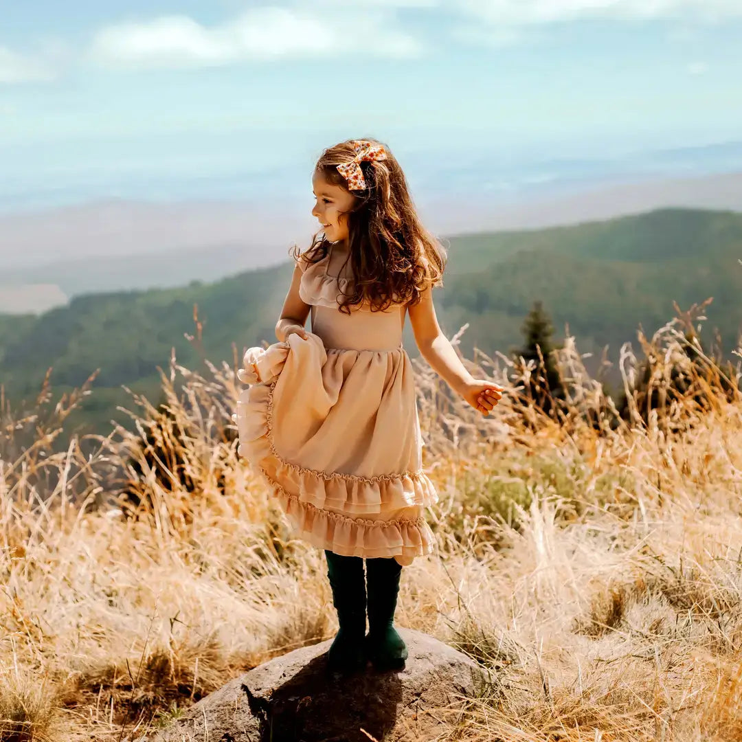 Red & Gold Snowflakes Christmas Pinwheel Hair Bow, Nylon Headband