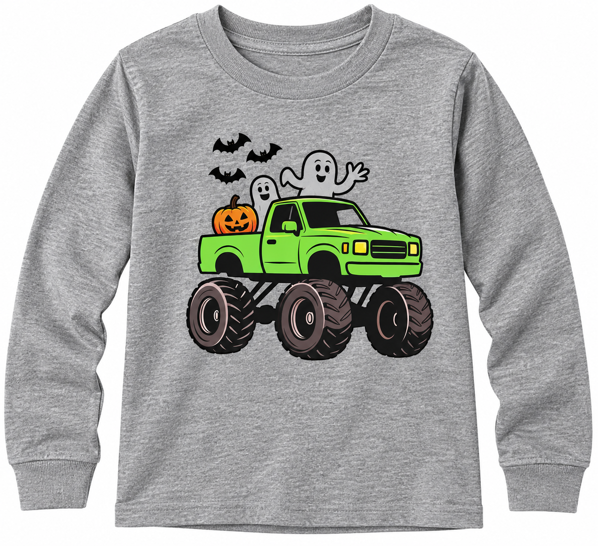 Ghost Monster Truck along Sleeve Shirt