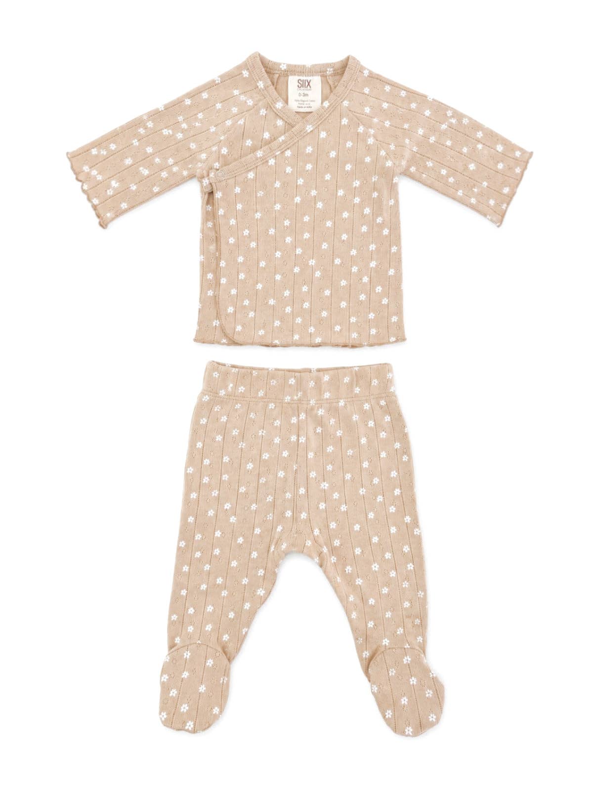 Almond Bloom / Organic Pointelle Newborn Set