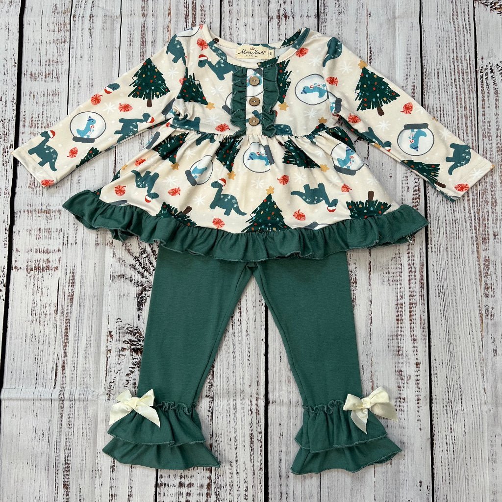 Dinosaurs and Evergreens Ruffle Outfit - Adalynn Leanne