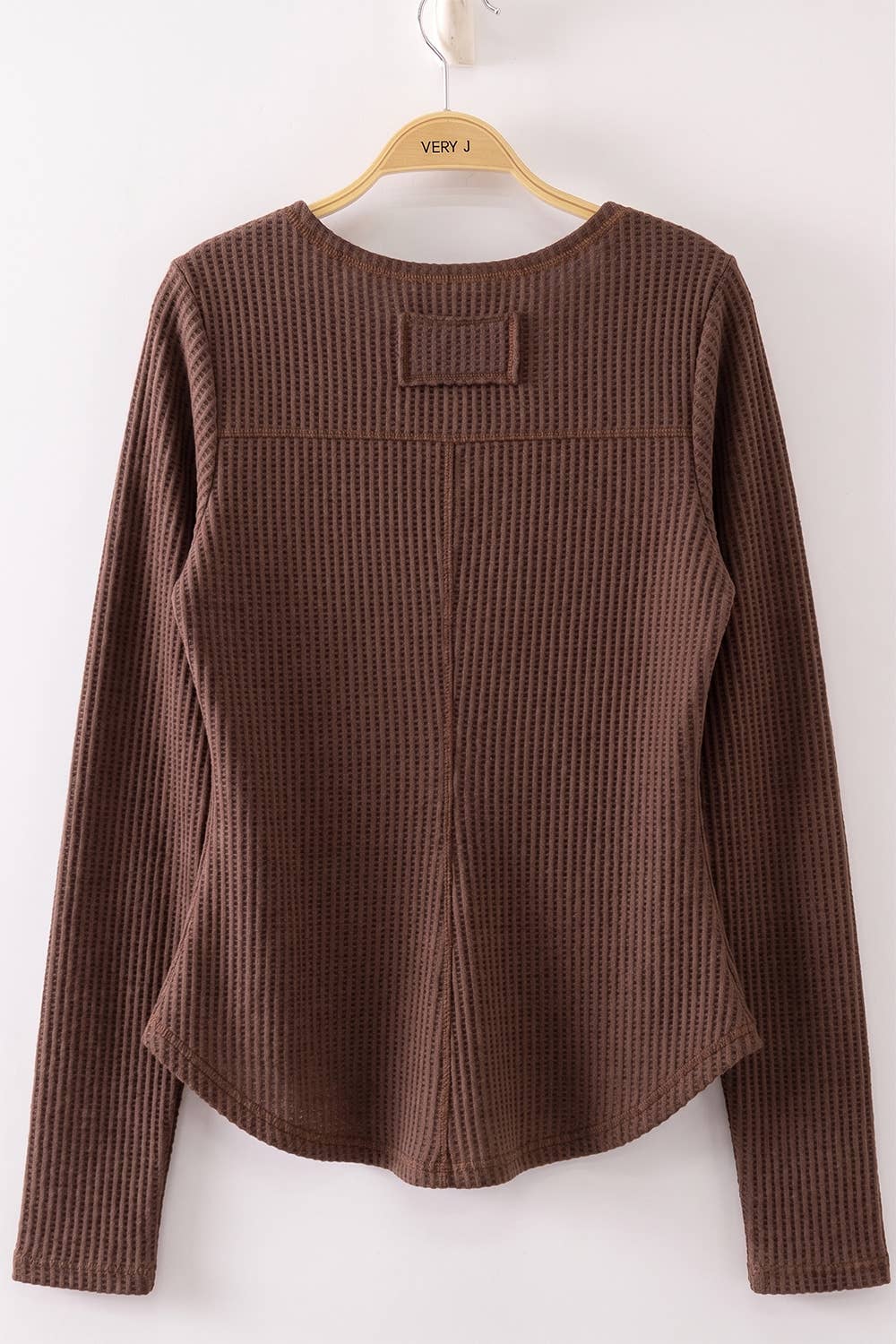 NT12719-Lace Trim Button Front Waffle Top - Adalynn Leanne