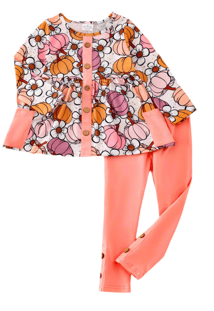 Pumpkin Daisy Tunic Set - Adalynn Leanne