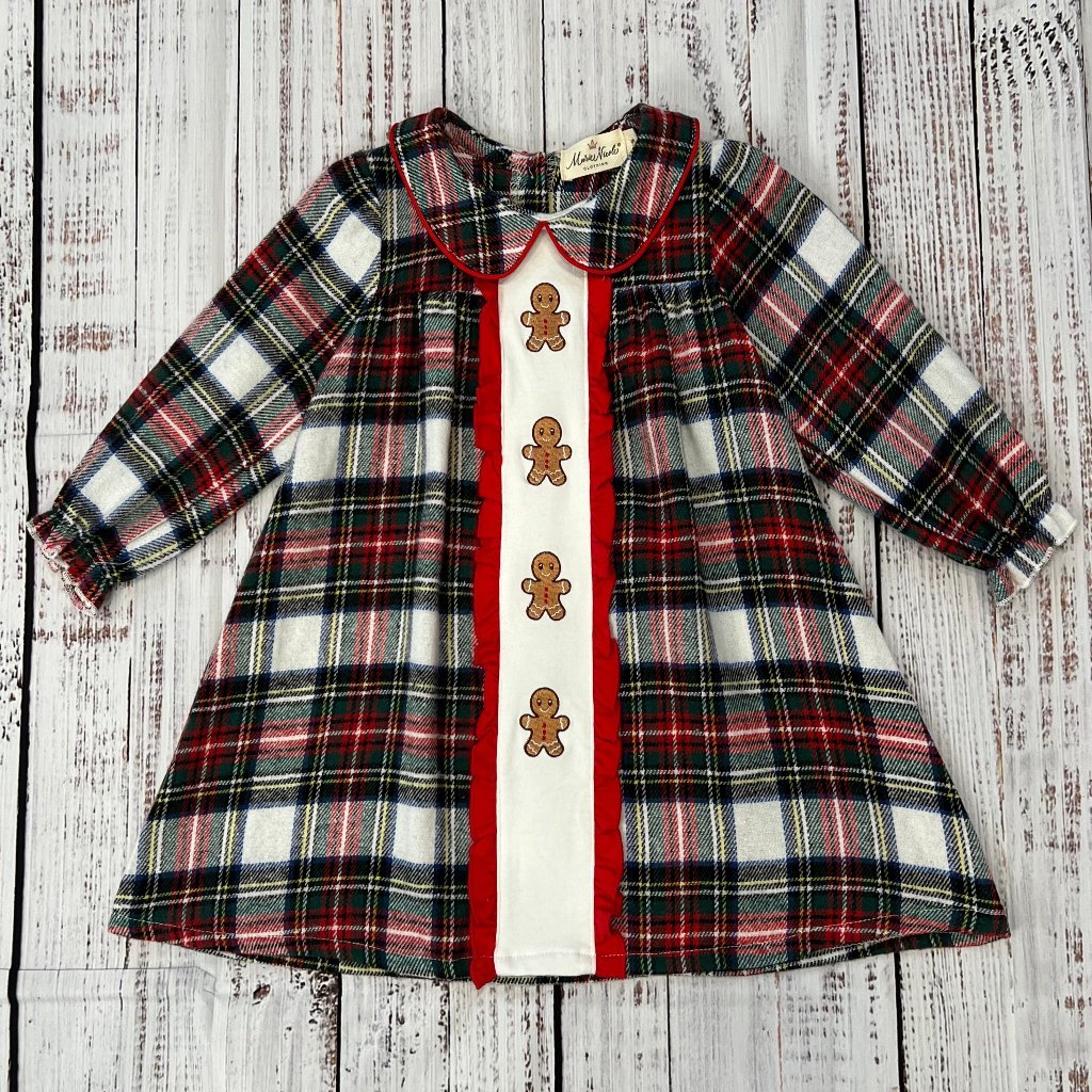Red and Green Plaid Gingerbread Dress - Adalynn Leanne