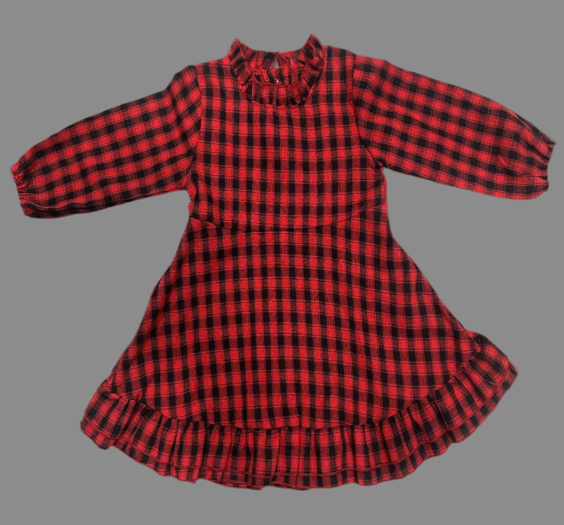 Red and Plaid Dress - Adalynn Leanne