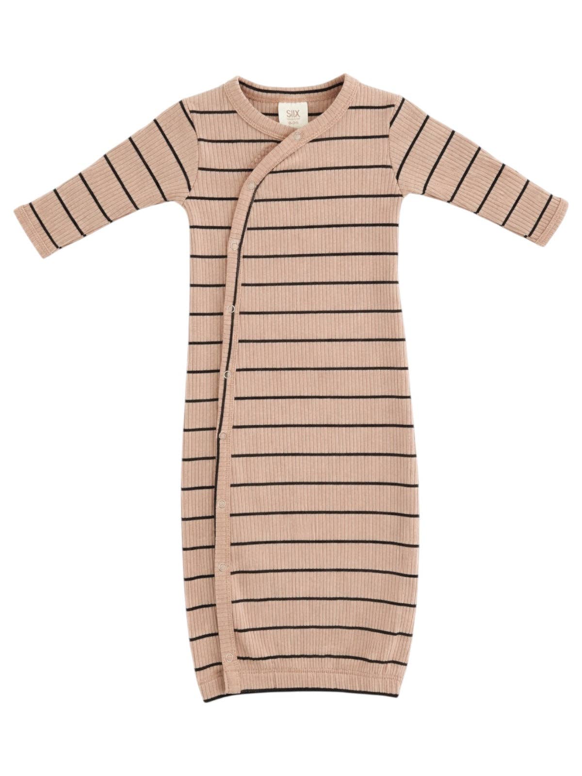 Tan/Black Stripe / Ribbed Gown