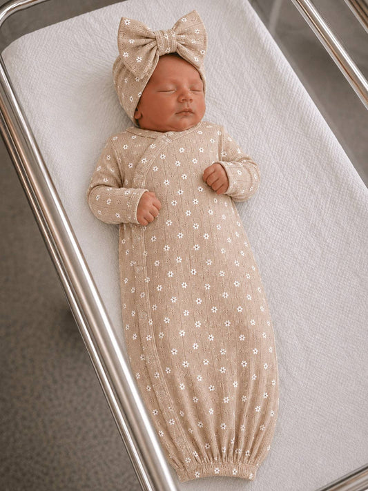 Almond Bloom / Organic Pointelle Gown