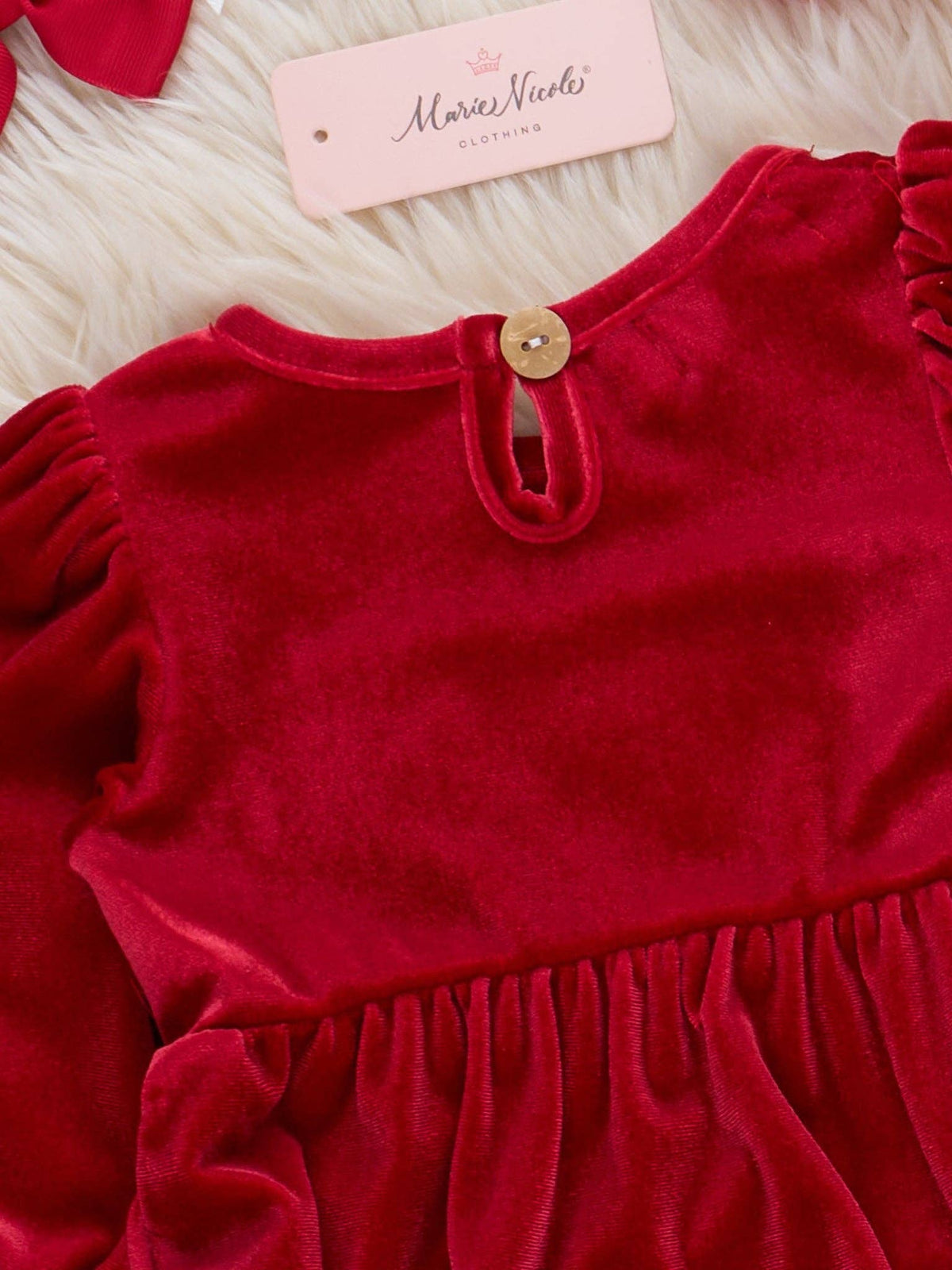 Ruby Santa Smocked Velvet Dress