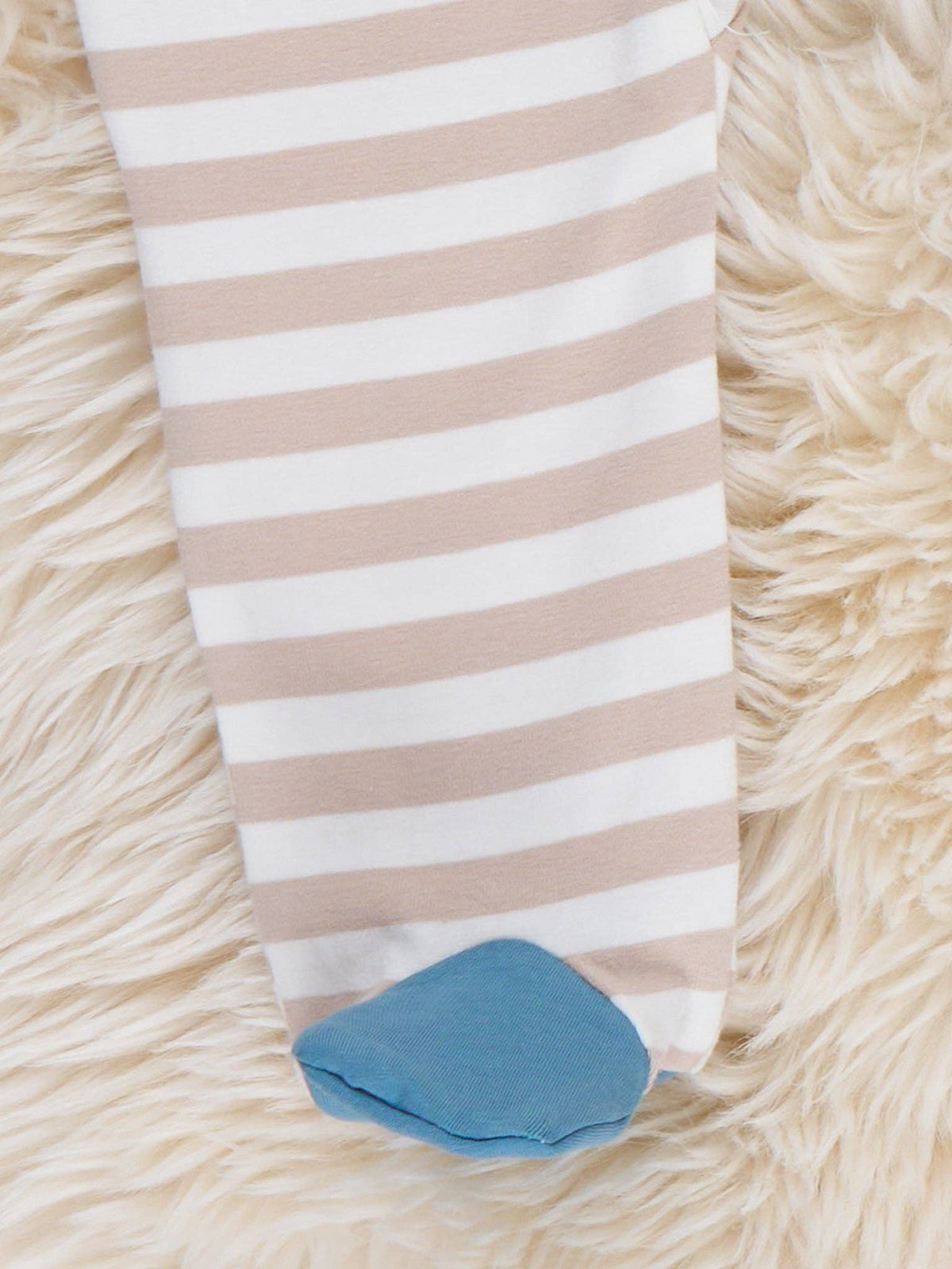 Little Dino Stripe Embroidered Footed Sleeper Pajama