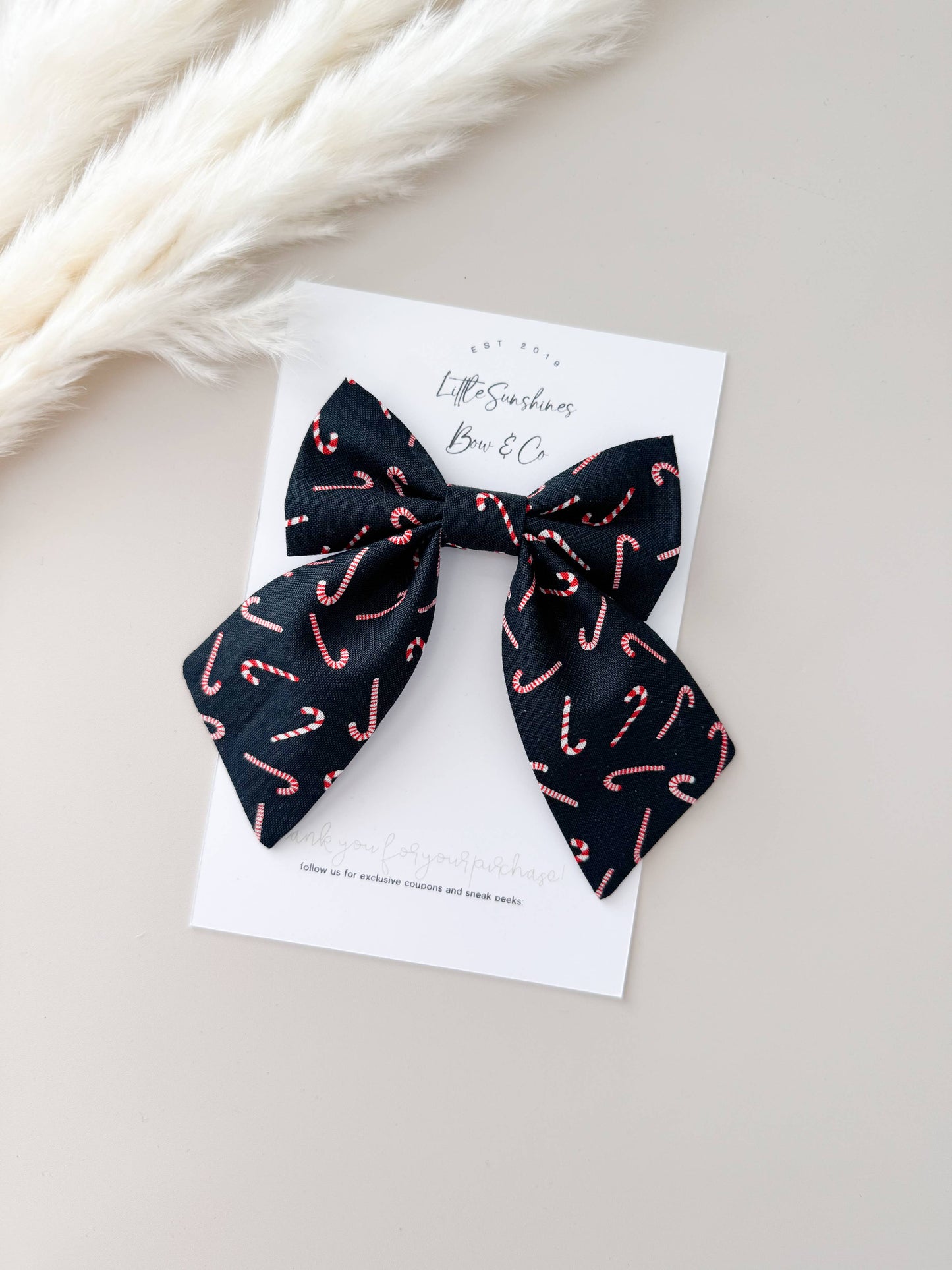 Candy Cane Christmas Sailor Bow, Small