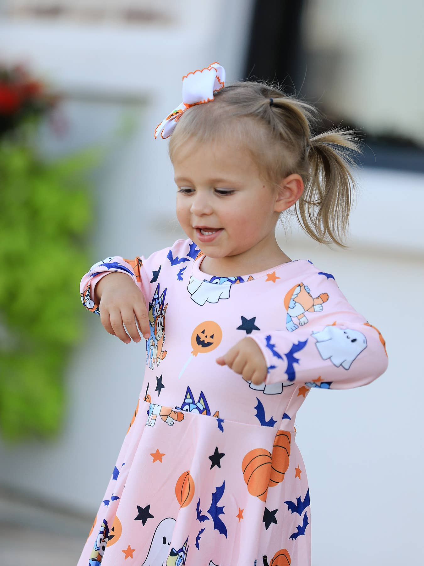 Halloween Ghost Pumpkin Character Girls Dress