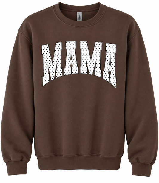 MAMA chocolate Brown Polka Dot MAMA Sweatshirt