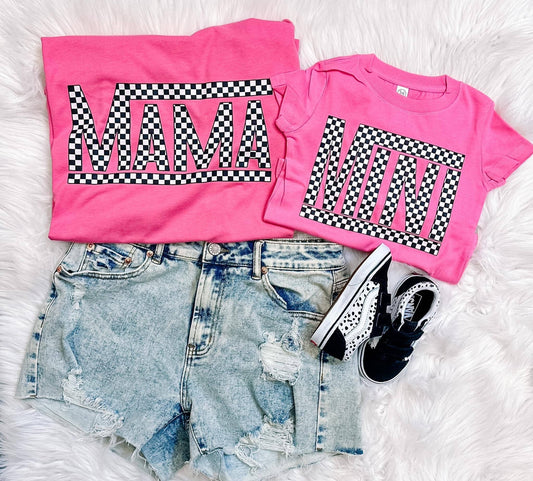MAMA Checkered Pink Shirt