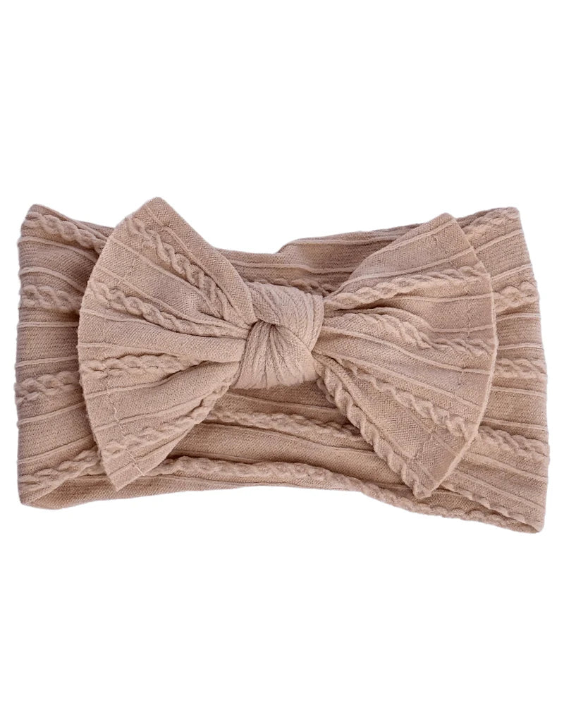 Nylon Bow Headband- Rose Pink