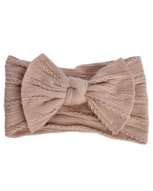 Nylon Bow Headband- Rose Pink