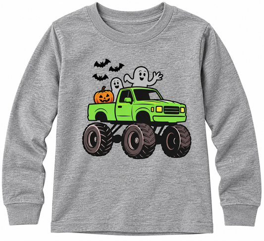 Ghost Monster Truck along Sleeve Shirt