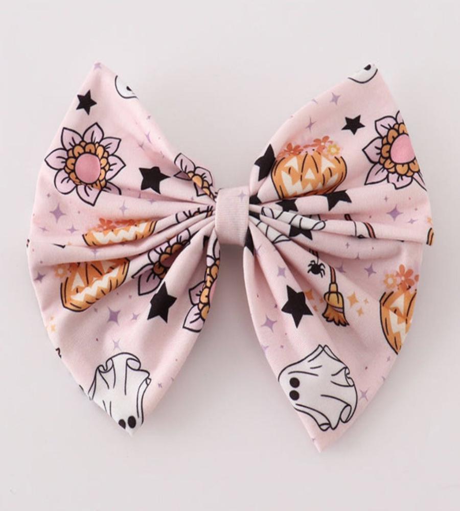 Pink Halloween Hair Bow