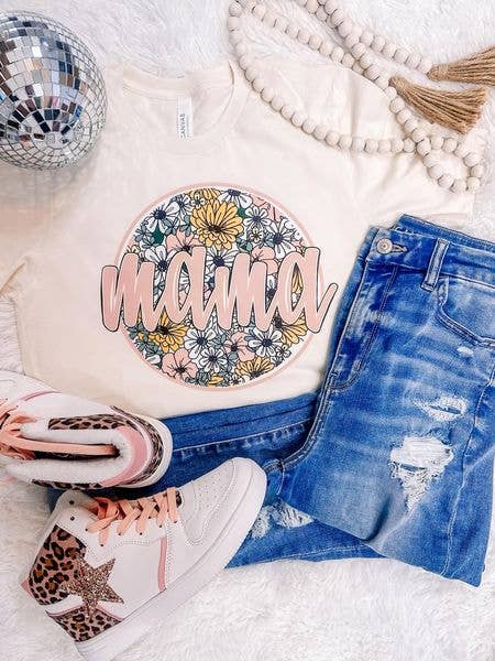 Circle Floral Mama Graphic Tee