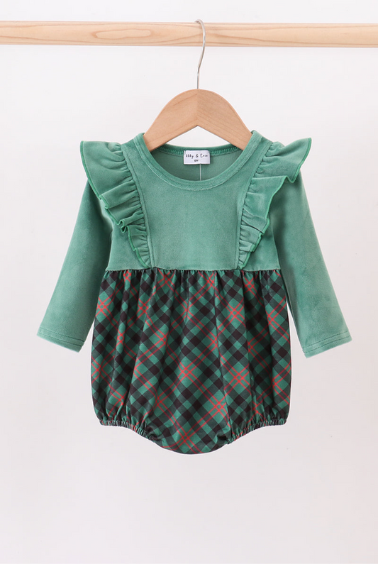 Forest Velvet Ruffle Bubble