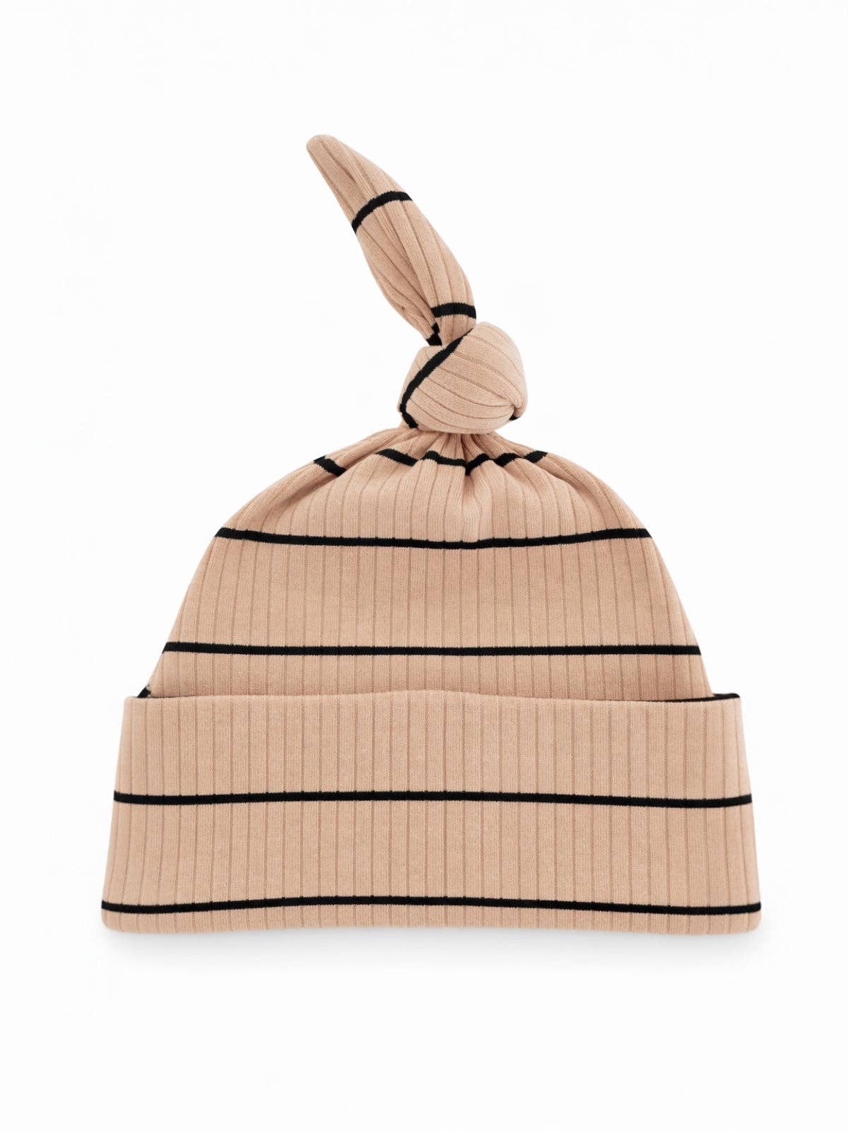 Tan/Black Stripe / Ribbed Beanie