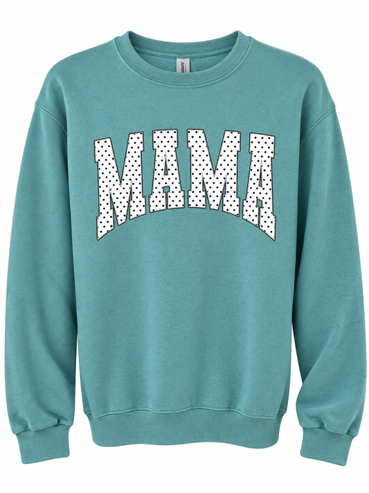 Teal Polka Dot MAMA SWEATSHIRT