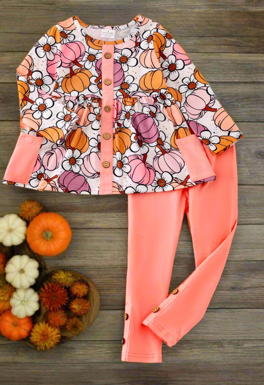 Pumpkin Daisy Tunic Set