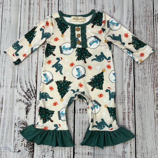 Dinosaurs and Evergreens Ruffle Romper