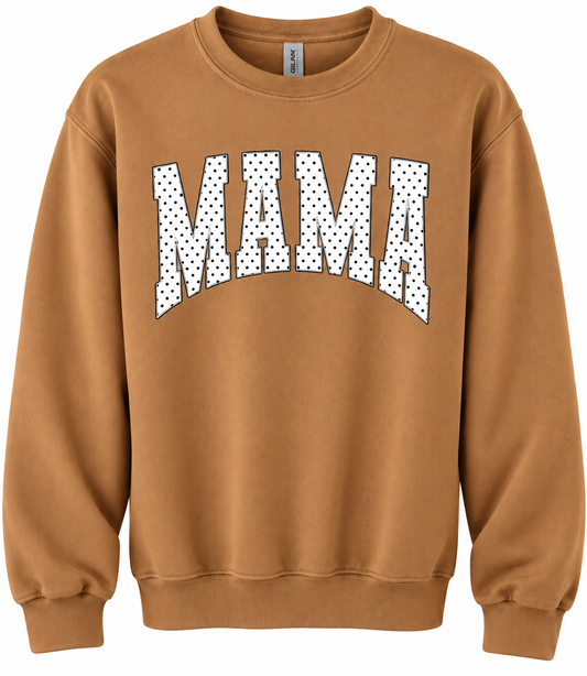 MAMA - Golden Pecan Polka Dot MAMA Sweatshirt