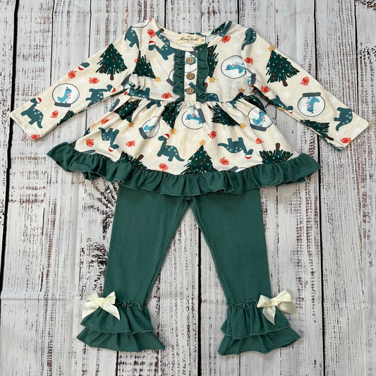 Dinosaurs and Evergreens Ruffle Outfit