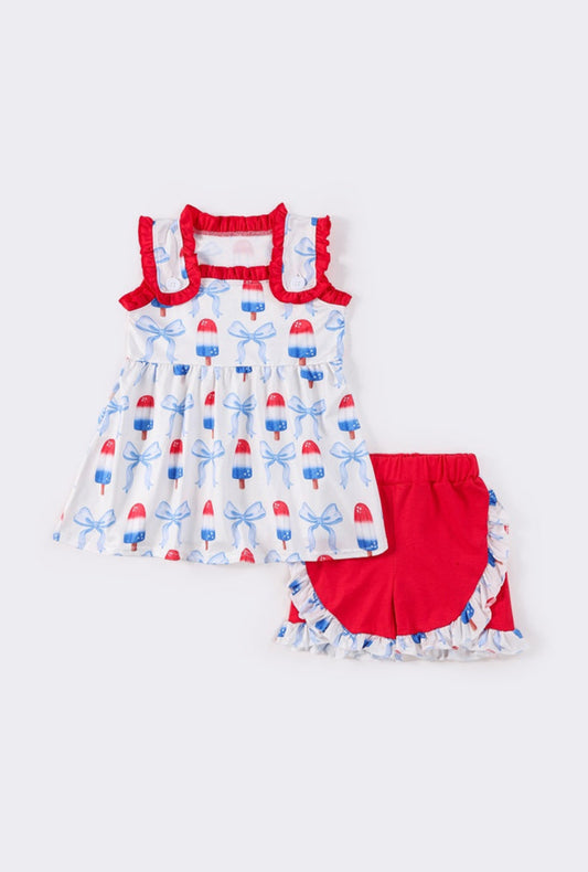 Patriotic Popsicle and Bow Print Set