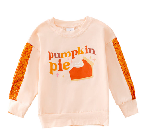 Pumpkin pie sequins long sleeve shirt
