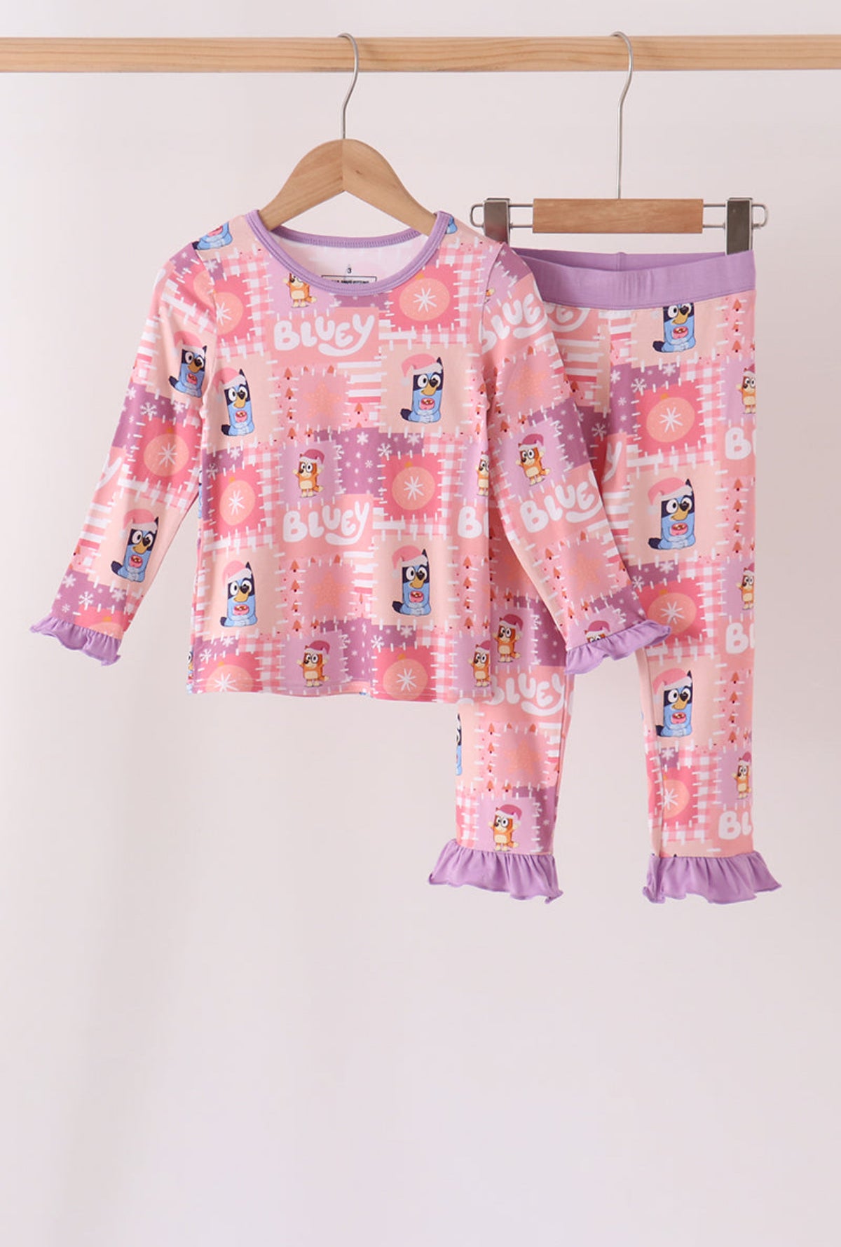 Bluey Pink Patch Christmas 2 Piece Pajamas