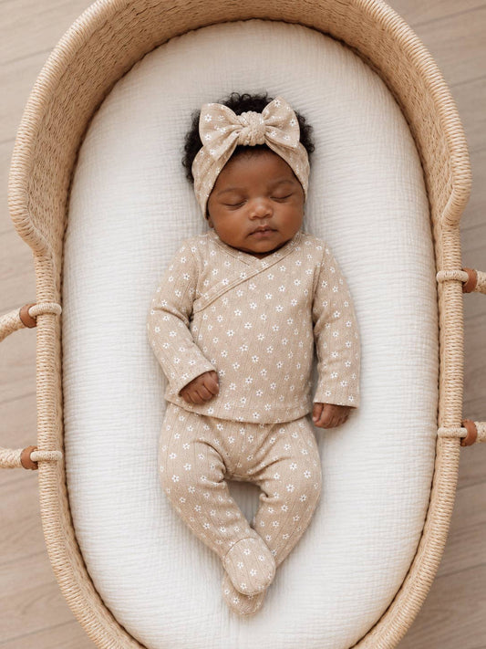 Almond Bloom / Organic Pointelle Newborn Set