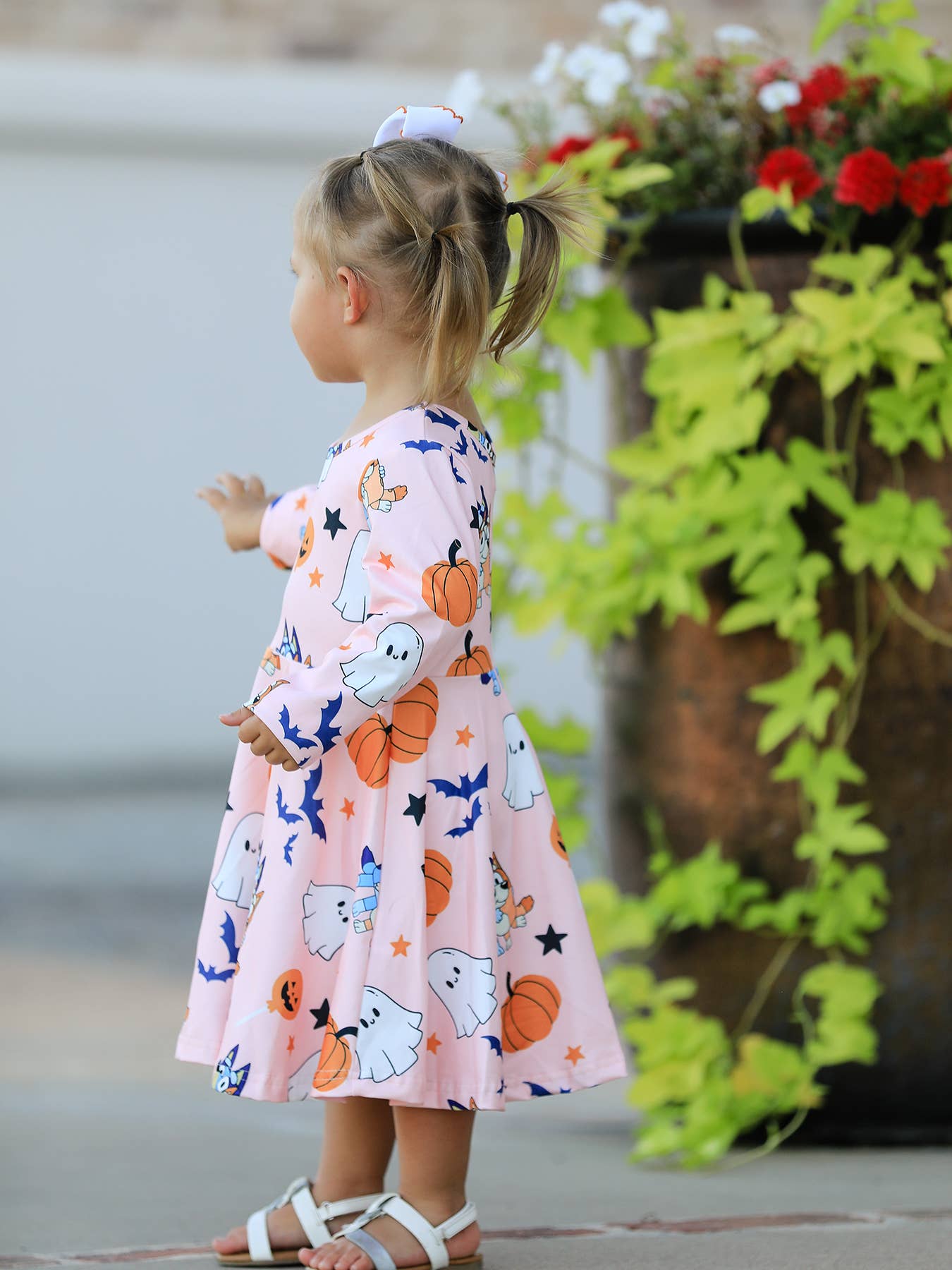 Halloween Ghost Pumpkin Character Girls Dress