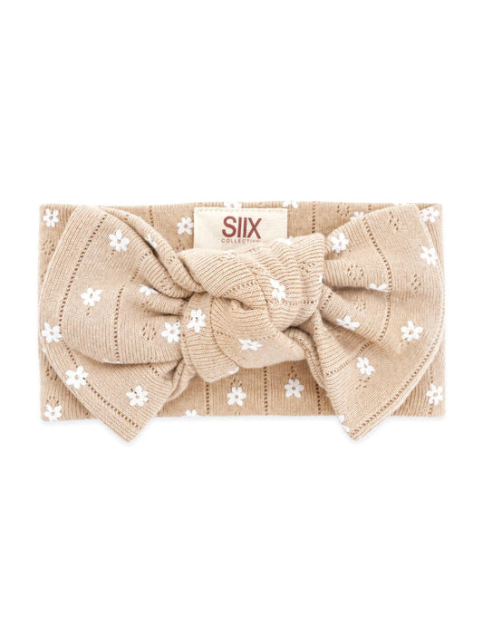Almond Bloom / Organic Pointelle Bow Headband - Adalynn Leanne