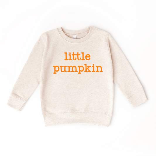Little Pumpkin Fall Pumpkin Patch Kids Sweatshirt Toddler