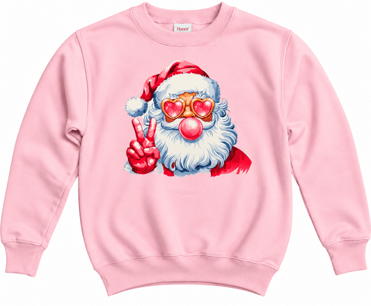 Blowing Bubble Santa Crewneck Sweatshirt - Adalynn Leanne