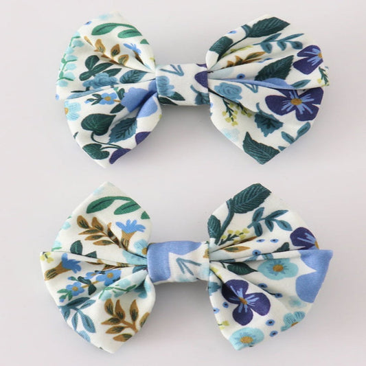 Blue Floral Pigtail Set - Adalynn Leanne