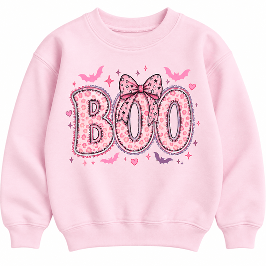 BOO light pink sweatshirt - Adalynn Leanne