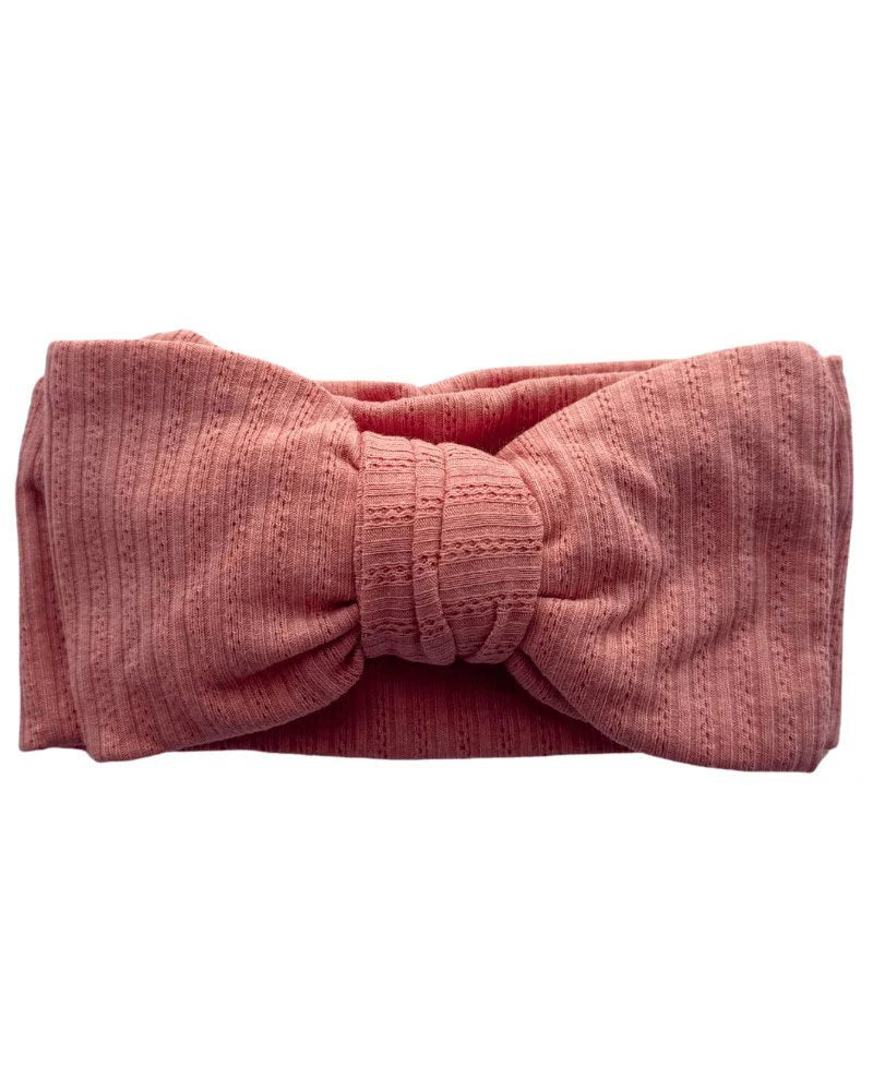 Bow Headband - Coral - Adalynn Leanne