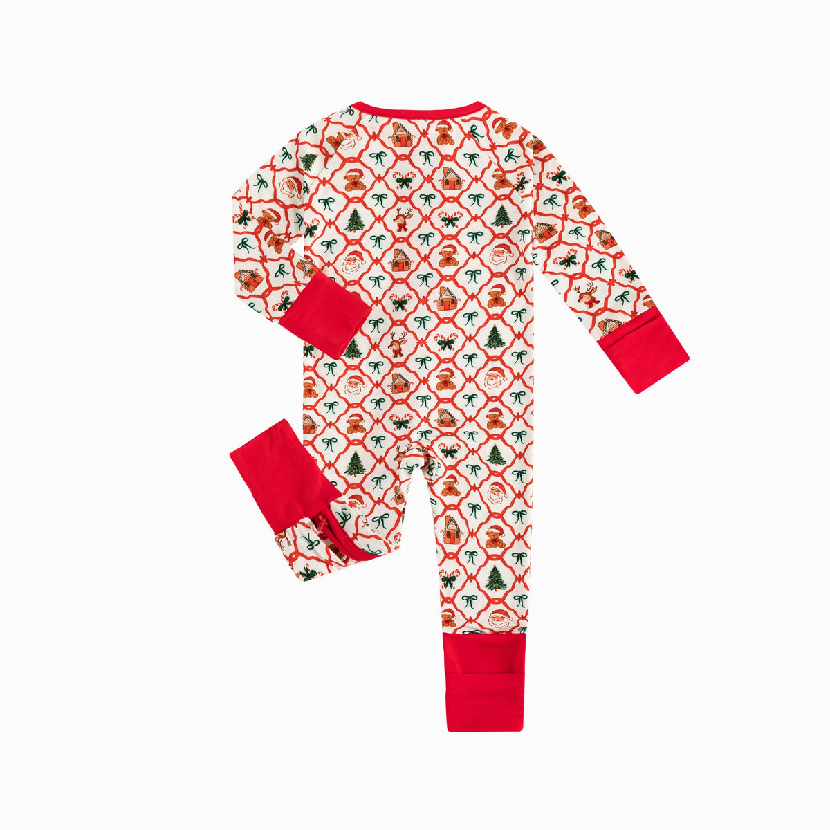 Baby Christmas Plaid Red Bamboo Zip Sleeper
