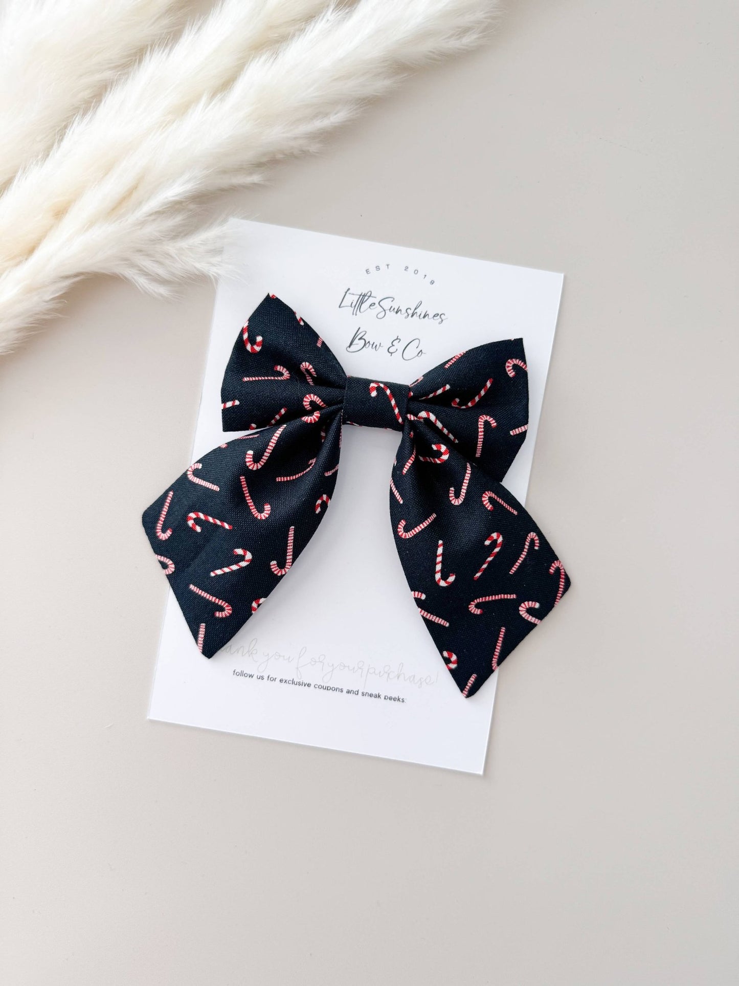 Candy Cane Christmas Pinwheel Hair Bow, Pigtail Set - Adalynn Leanne