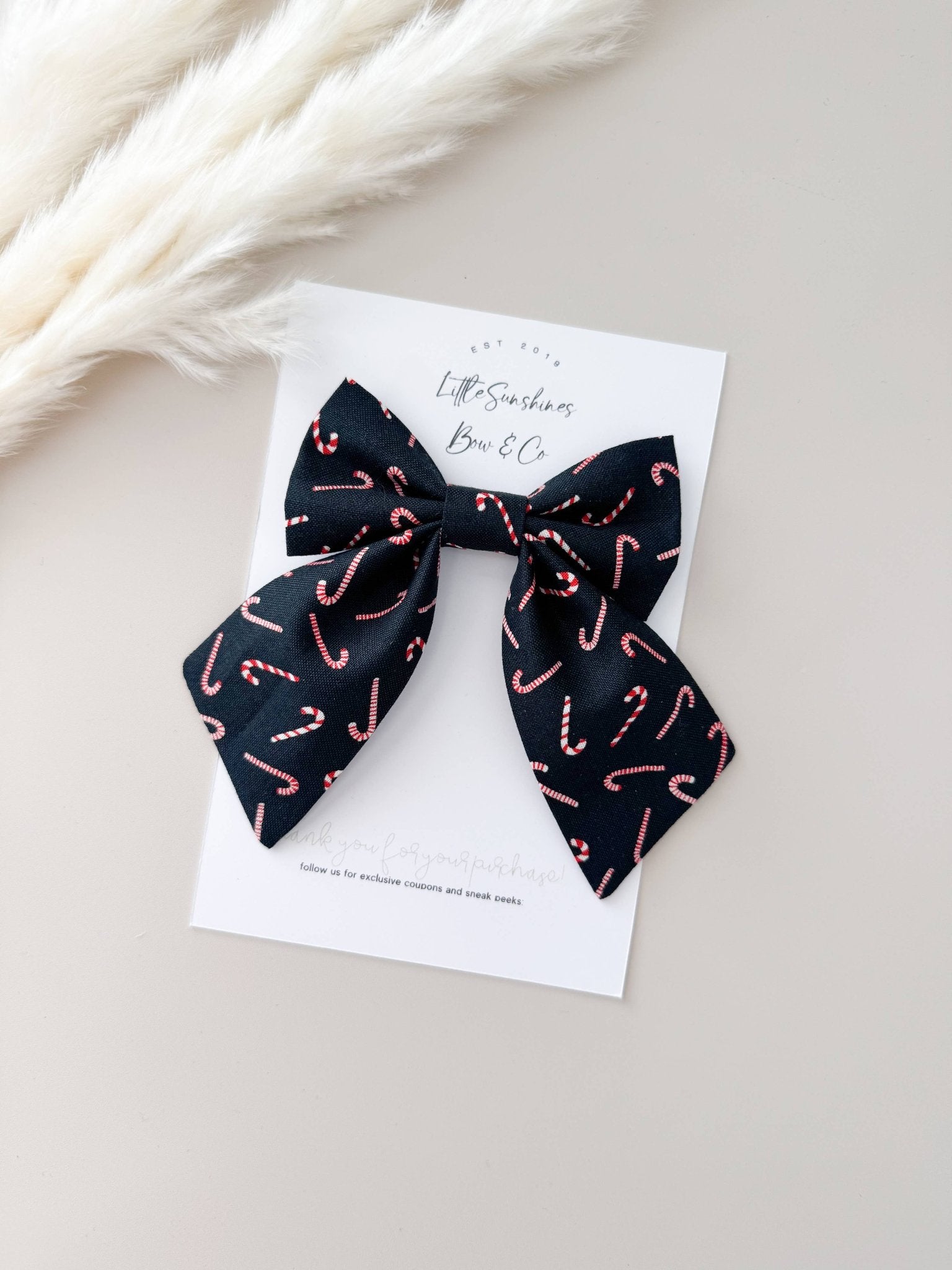 Candy Cane Christmas Pinwheel Hair Bow, Pigtail Set - Adalynn Leanne