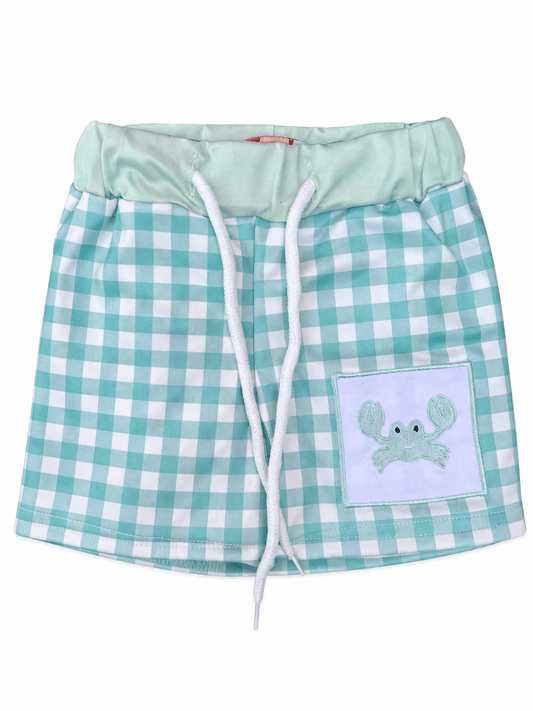 Checkered Crab Swim Trunks - Adalynn Leanne