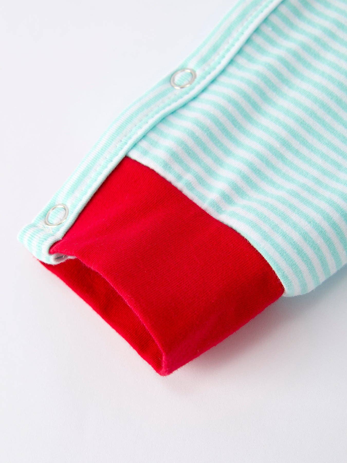 Christmas Santa Candy Cane Cookie Embroidery Baby Boys Striped Romper - Adalynn Leanne