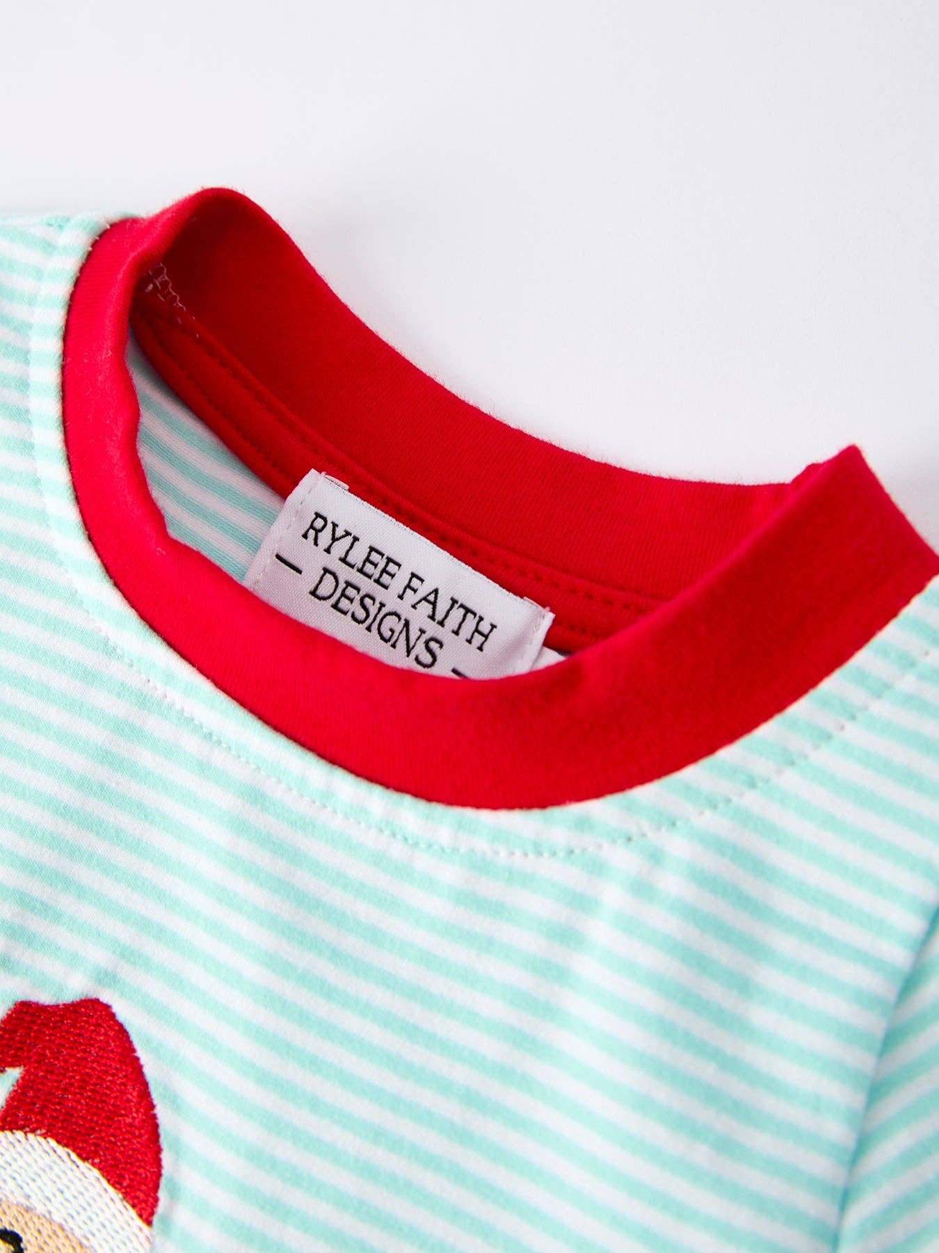 Christmas Santa Candy Cane Cookie Embroidery Baby Boys Striped Romper - Adalynn Leanne