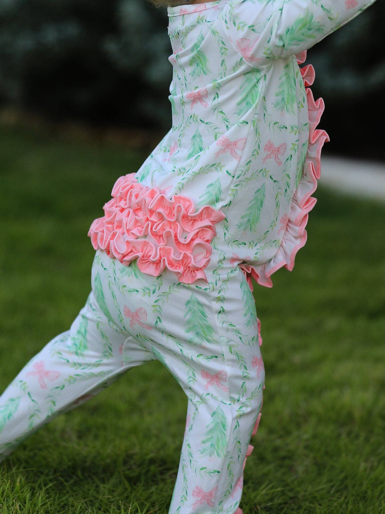 Christmas Tree Ruffle Bamboo Sleeper - Adalynn Leanne