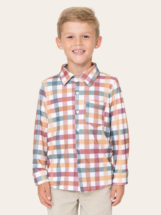 Cranberry Vintage Plaid Button Up Shirt - Adalynn Leanne