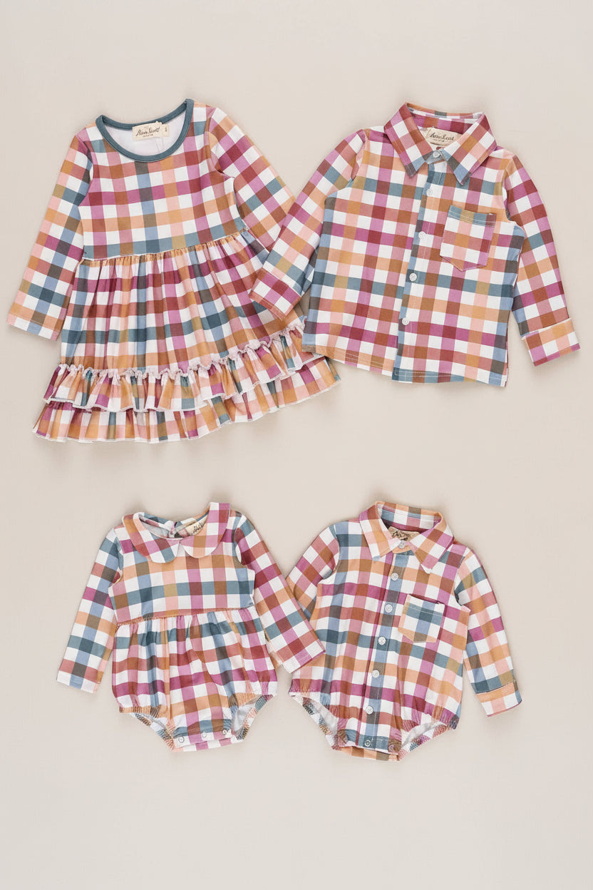 Cranberry Vintage Plaid Button Up Shirt - Adalynn Leanne